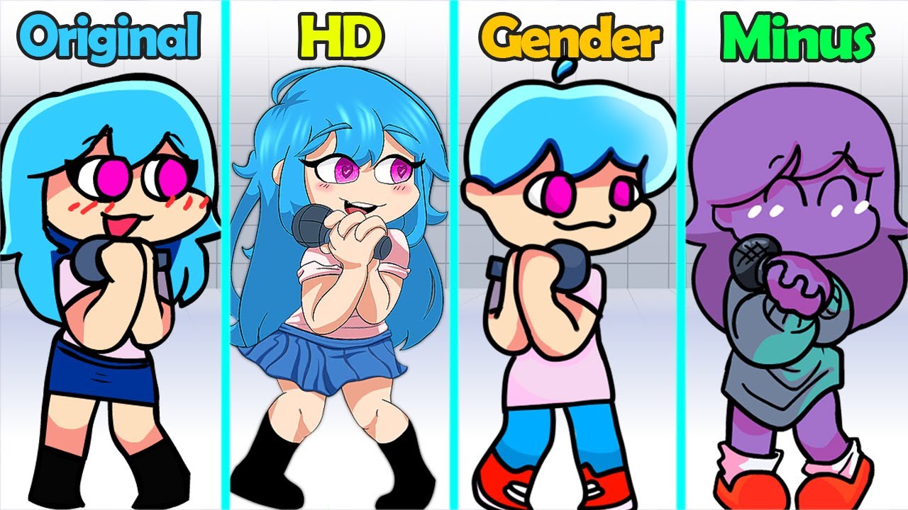 Sky Original Vs HD Vs Genderswap Vs Minus - Friday Night Funkin'