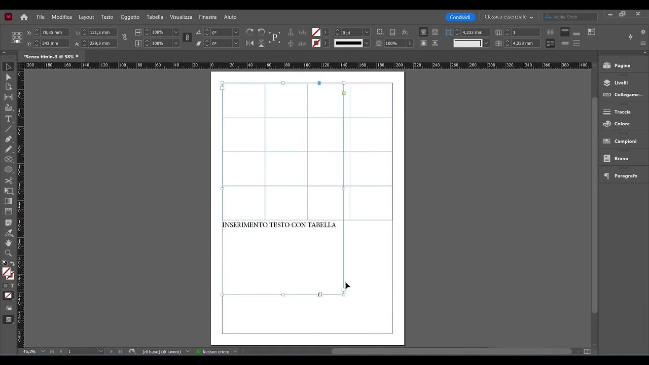 INDESIGN - Lezione 08 - Creazione di Tabelle e Testo, Conversione e Trasformazione, Gestione