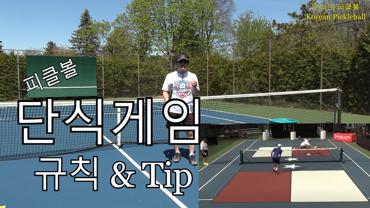 피클볼 단식게임 규칙 및 Tip