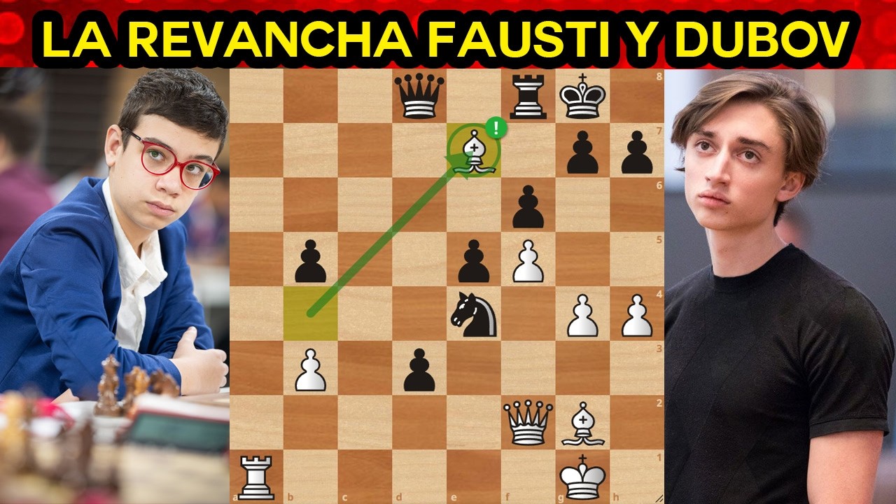 SEGUNDA PARTIDA DE DUBOV Y FAUSTI Daniil Dubov vs Faustino Oro ajedrez blitz a 3 minutos chess.com