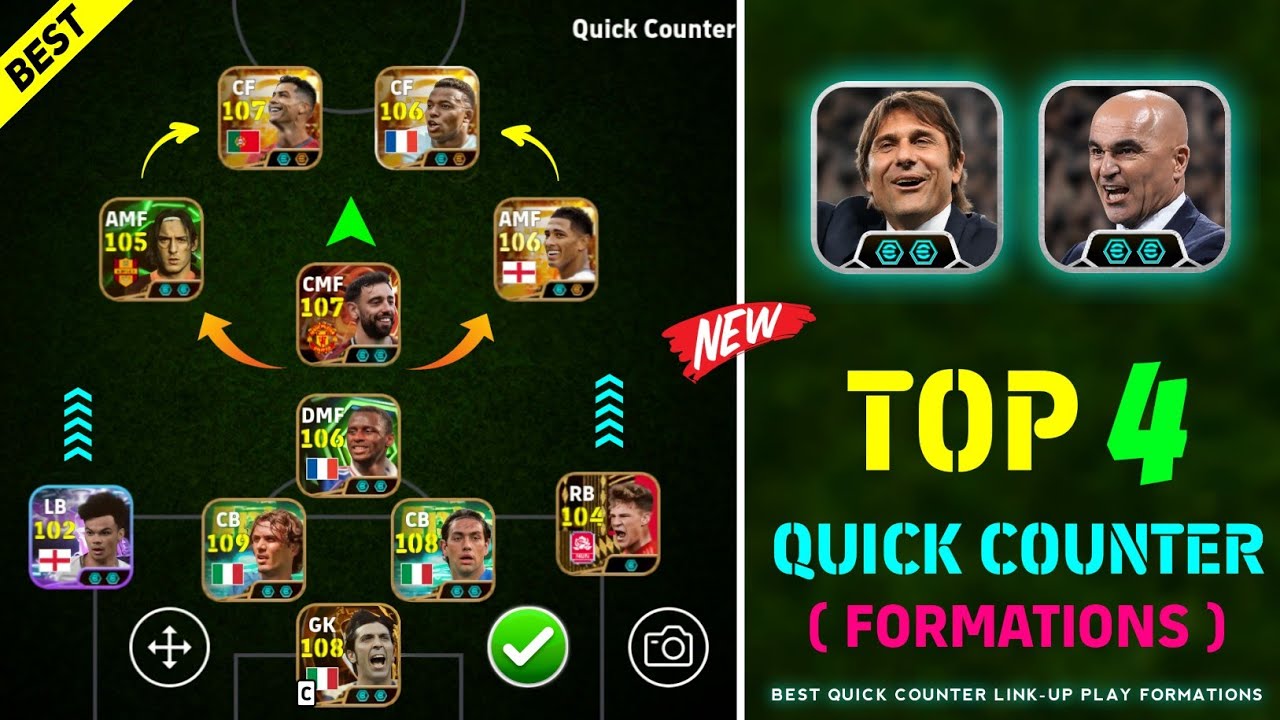 Топ-4 лучших тактик для быстрой контратаки в eFootball 2027 🔥 | Лучшая расстановка в eFootball 2027