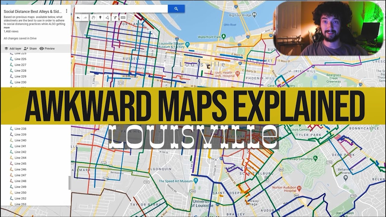 East End Roads vs West End Roads - Awkward Maps: Louisville