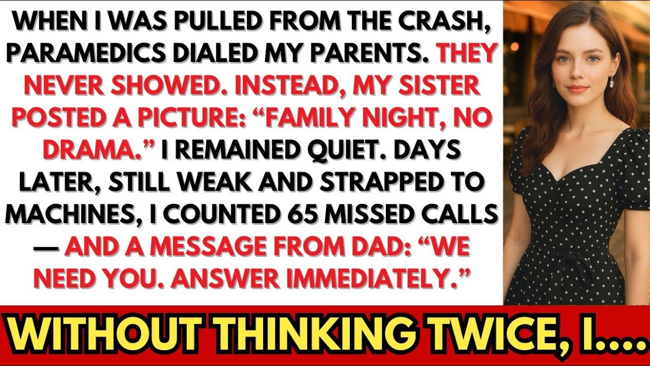 I HAD BROKEN RIBS IN CRASH—RESCUE CALLED MY PARENTS. THEY TEXTED: “JUST PRAY, WE'RE BUSY WATCHING..”