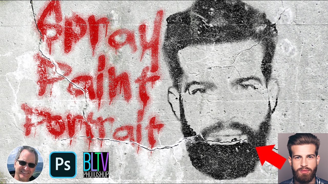 Photoshop: How to Create the Look of SPRAY PAINT Portraits!
