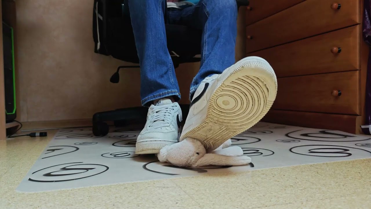 Nike sneaker and socks stomp crush trample