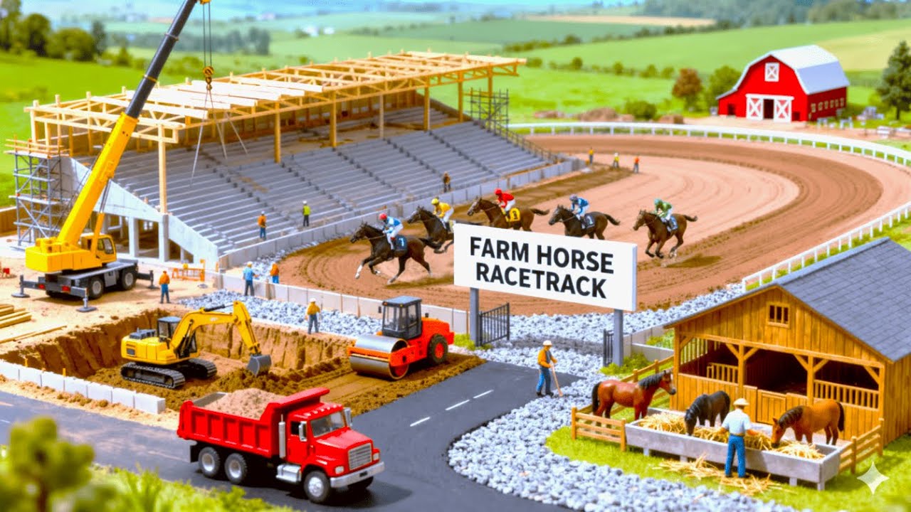 Miniature Construction: Building a Horse Racing Track for the Farm 🐎🏟️