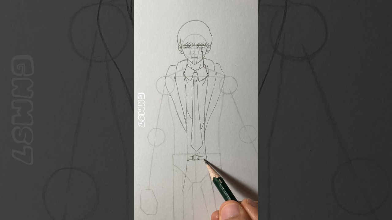 Drawing Mash Burnedead - Mashle #shorts #mashle #anime #drawing
