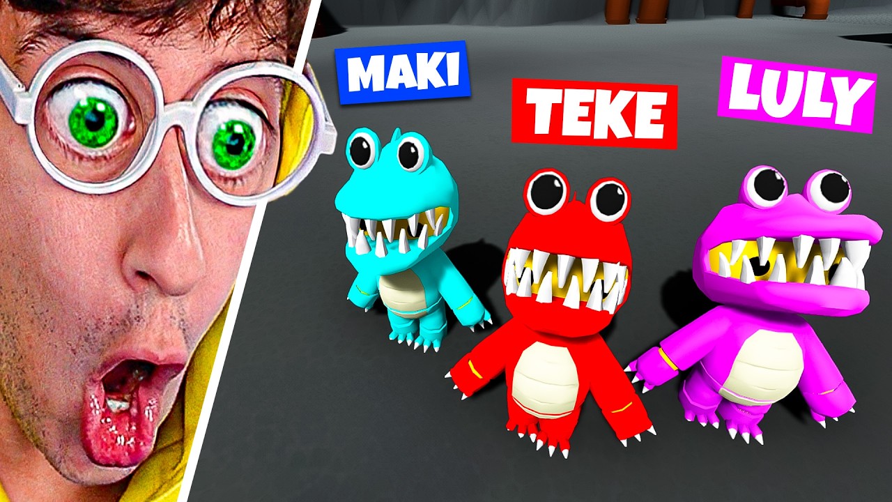 24 HORAS siendo DINOSAURIOS 🔥! (T-Rex de Colores 🤡) - Wobbly Life #321