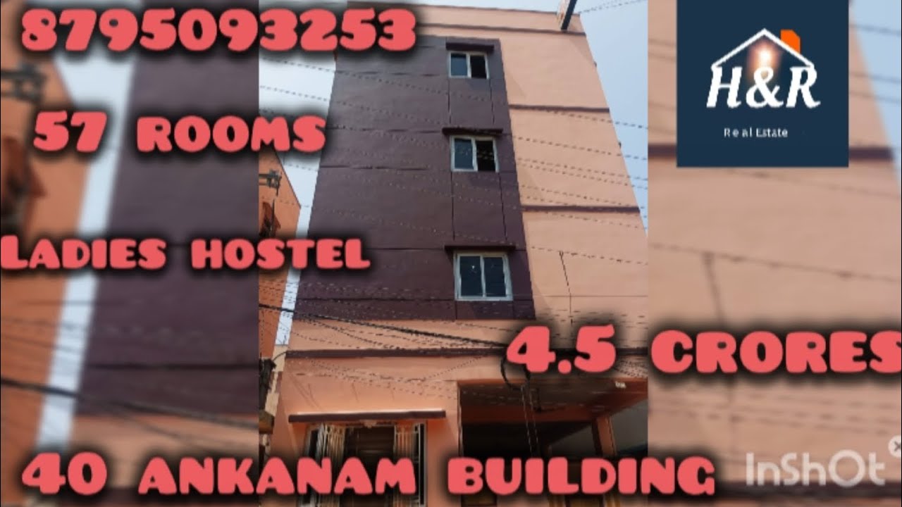 5 stair Building with 57 Rooms.Ladies Hostle.Nellore.2.5 lakhs rent.jackpot property
