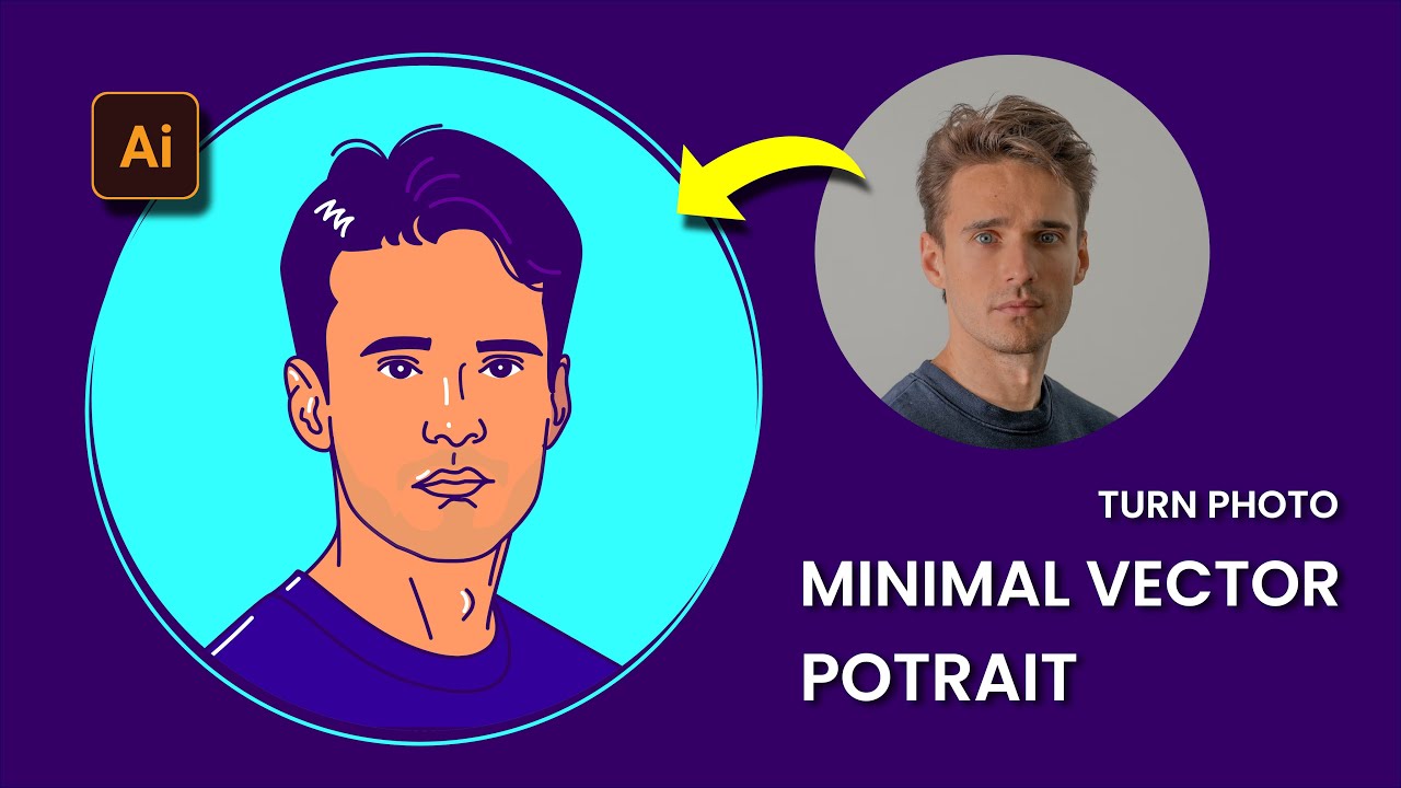 Minimal Portrait Illustration - Adobe Illustrator Tutorials
