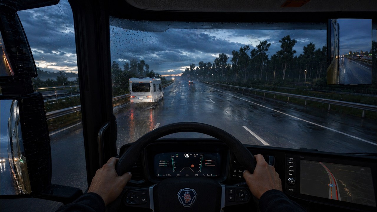 ASMR Peaceful Rainy Night Drive for Relaxing (No Music, No Commentary)