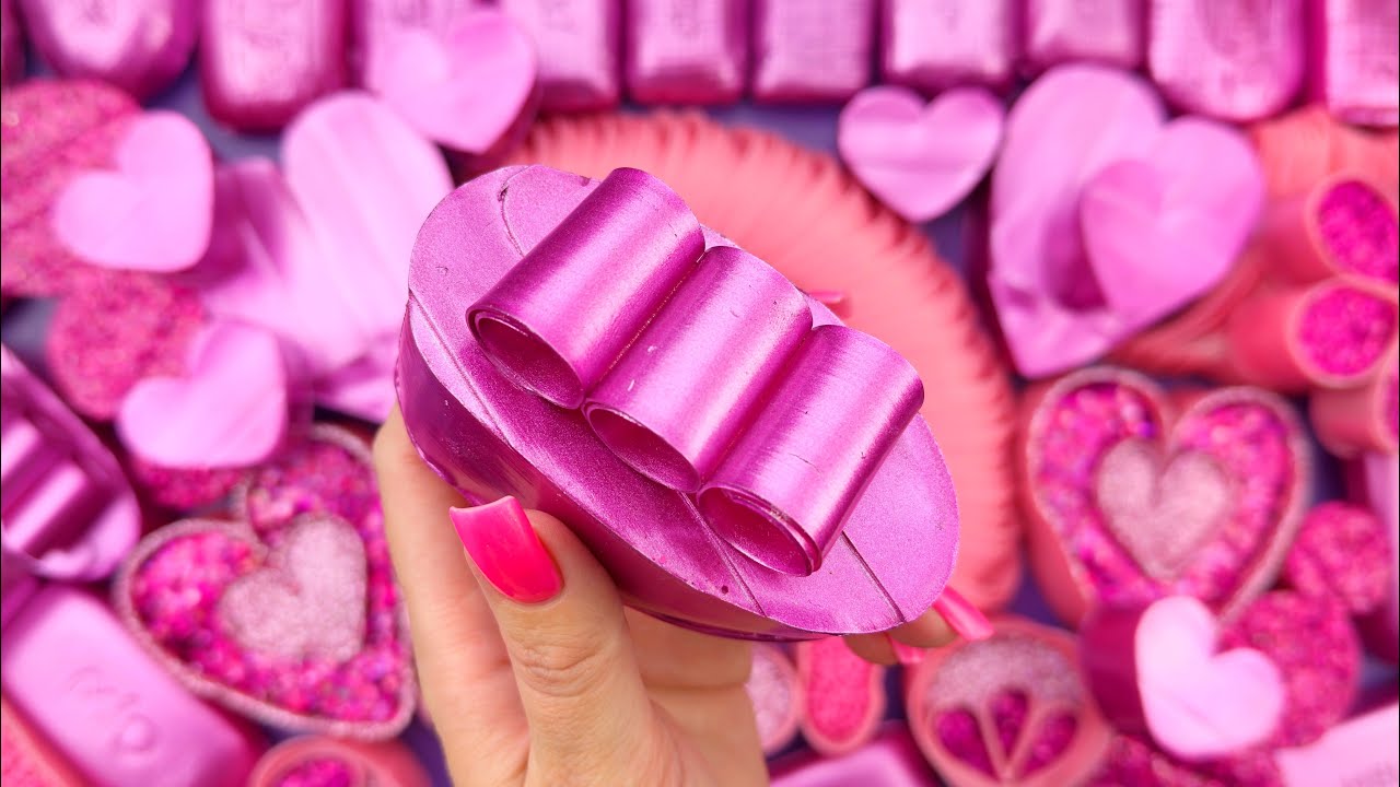 [ASMR] Soap boxes with glitter foam and starch★Crushing soap ★4K★ 비누를 부수다