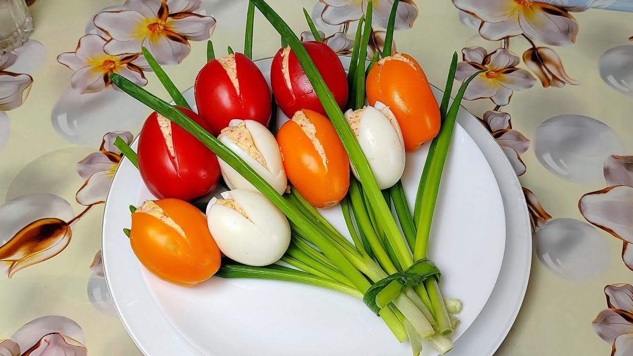 Салат-закуска БУКЕТ ТЮЛЬПАНОВ!!!❤ К 8 Марта!!❤