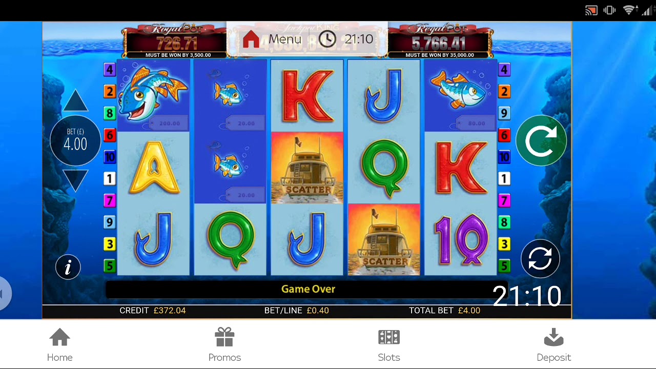 UK online casino/slots. Fishin Frenzy Jackpot King &pound;4 stake with bonuses, Luck O' The Irish &pound;20 FS