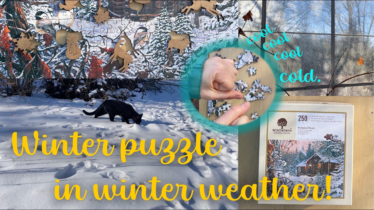 How hard can it be to do a puzzle outside in winter?