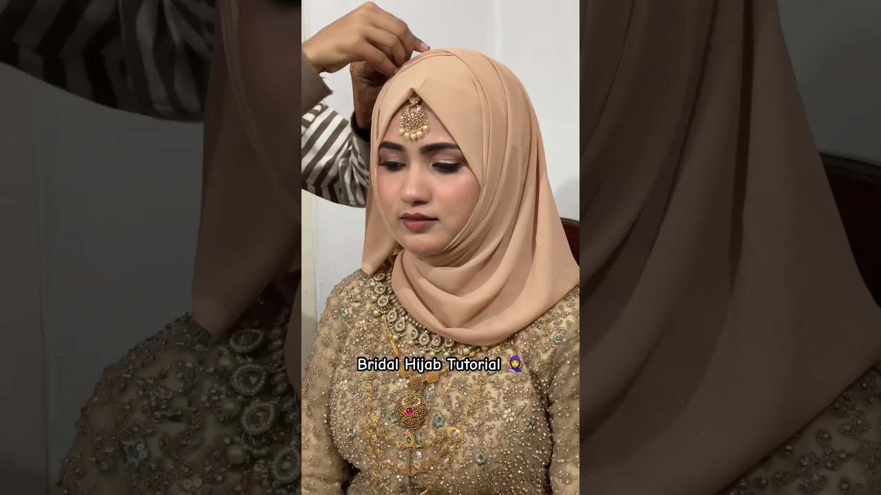 Bridal Hijab rolling tutorial🤍 #bridalhijab #bridalhijabtutorial #bridalmakeup #hdmakeup  #music