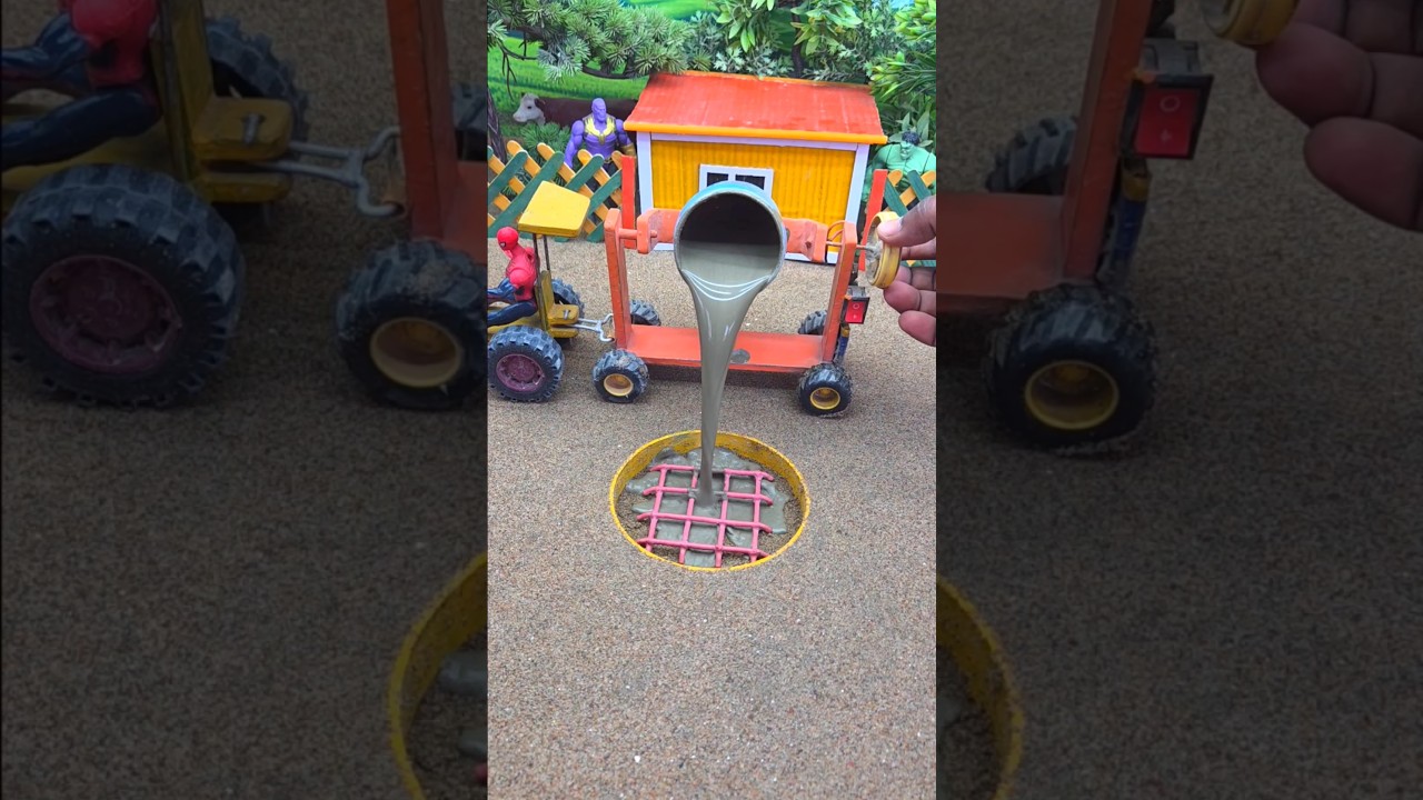 🚜😱 Мини-трактор для создания фундамента из цементных столбов | Удивительный, реально работающий п...