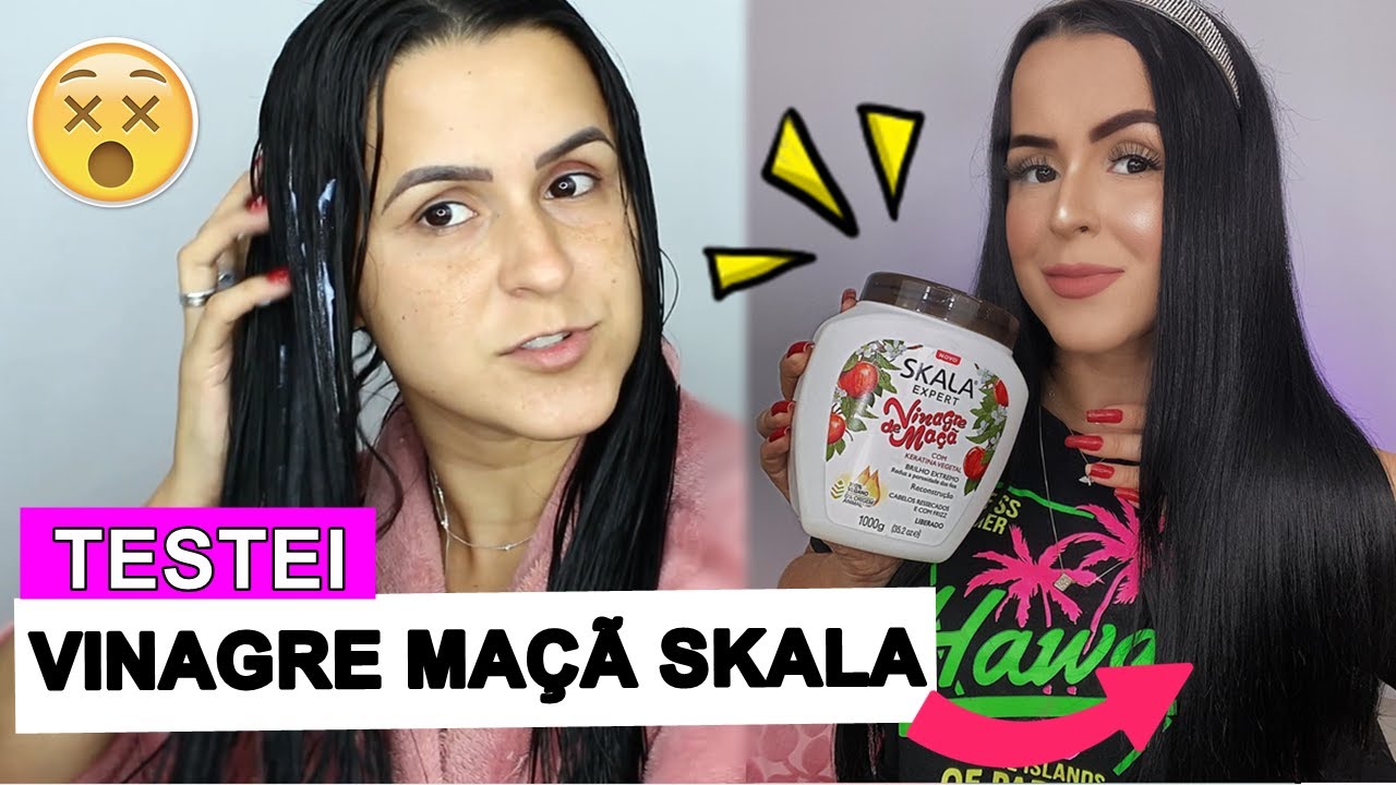 TESTEI A NOVA MASCARA VINAGRE MAÇÃ SKALA