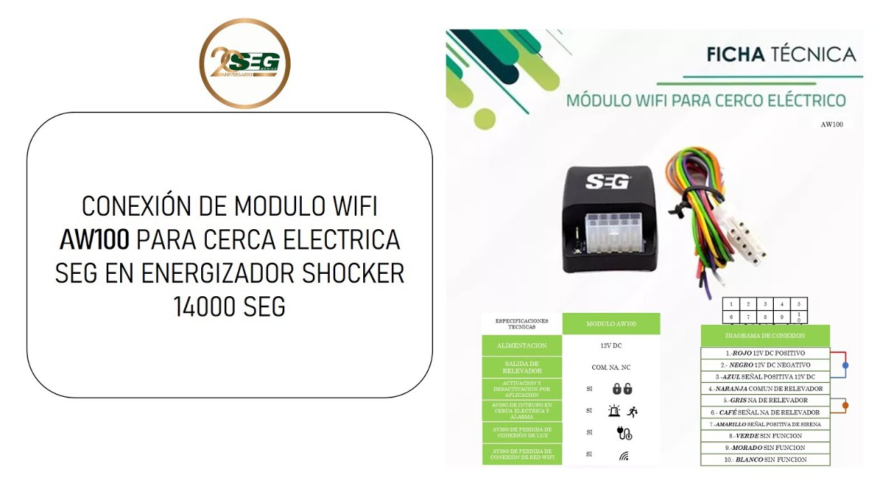 Conexión de módulo wifi marca SEG en Shocker 14,000 SEG