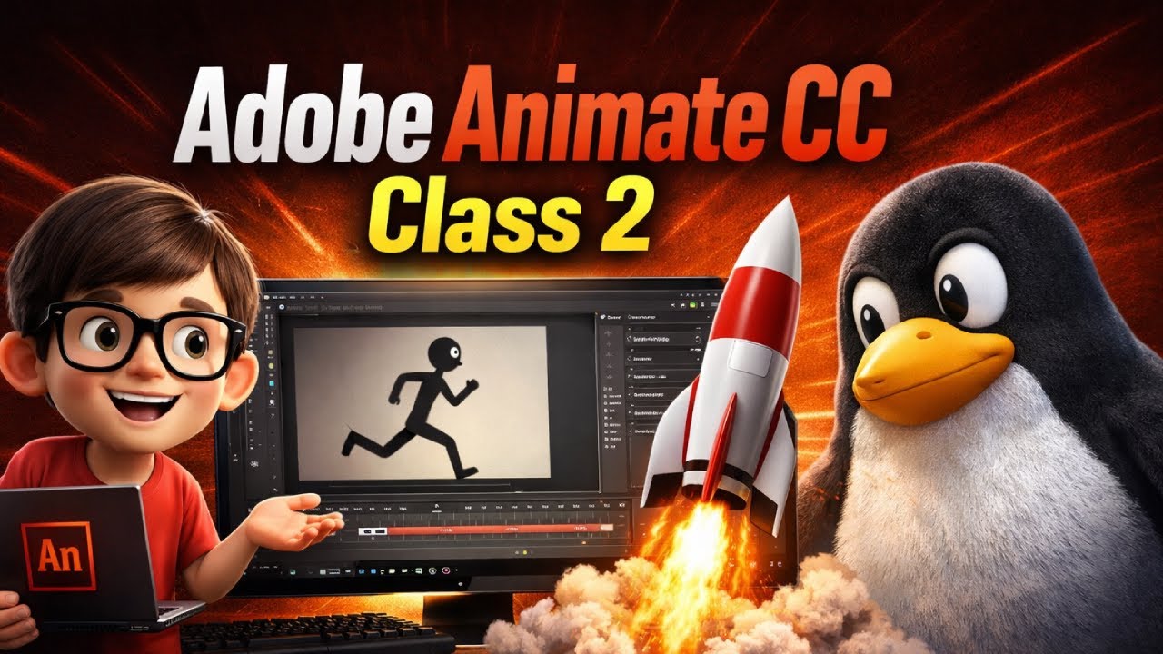 Adobe Animate Tutorial for Beginners | Class - 2 | Complete 2D Animation Course