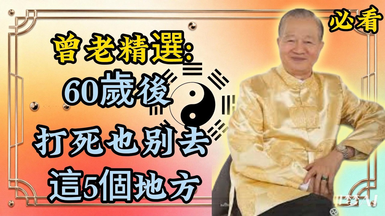 曾仕强：60 歲後，這 5 個地方千萬別踏入！等到後悔就太遲了！曾老精選｜