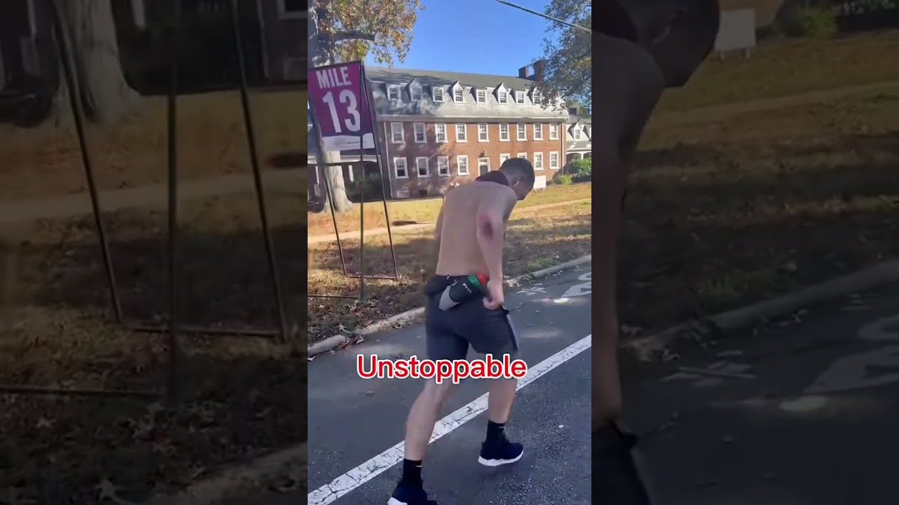 He ran a MARATHON without training 😱🏃&zwj;♂️ #shorts