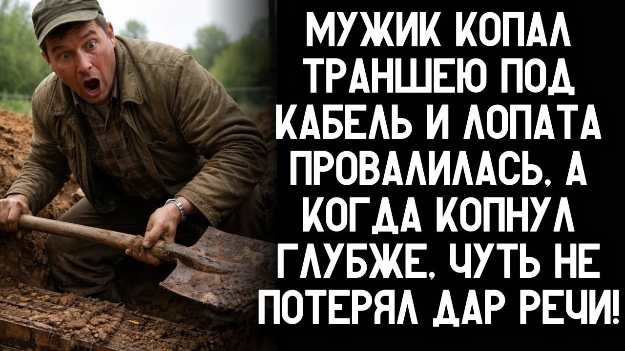 Мужик копал траншею под кабель и лопата провалилась, А когда копнул глубже, чуть не потерял дар речи