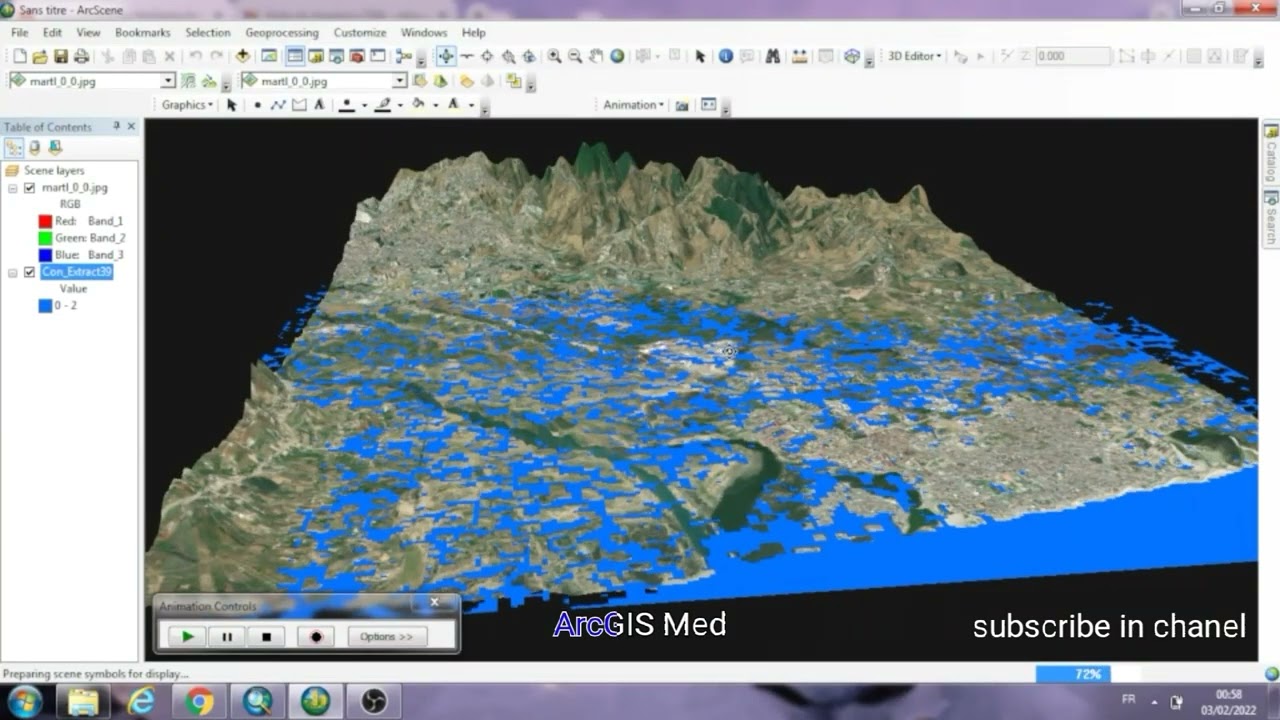 flood simulation with ArcScene 10.8
