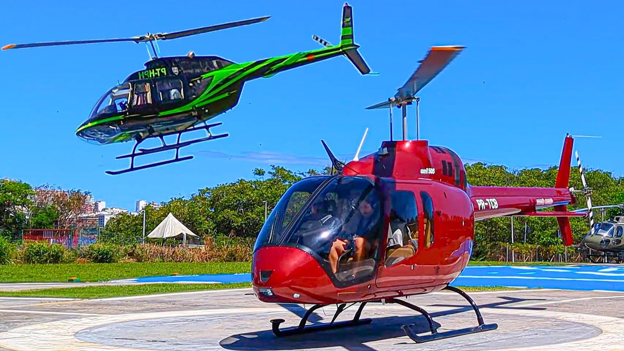 BELL 206 & BELL 505 at the SAME Helipad!