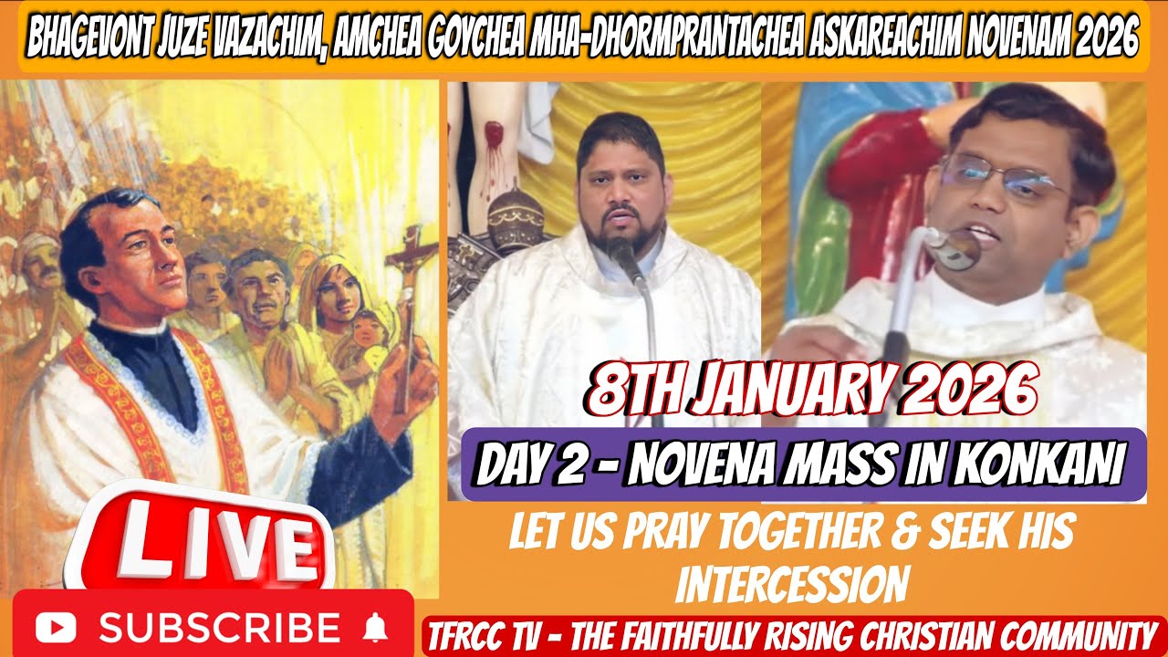 Day 2 | Novena of St. Joseph Vaz | Live Konkani Novena Mass | Sancoale | 8th Jan 2026 | #tfrcctv