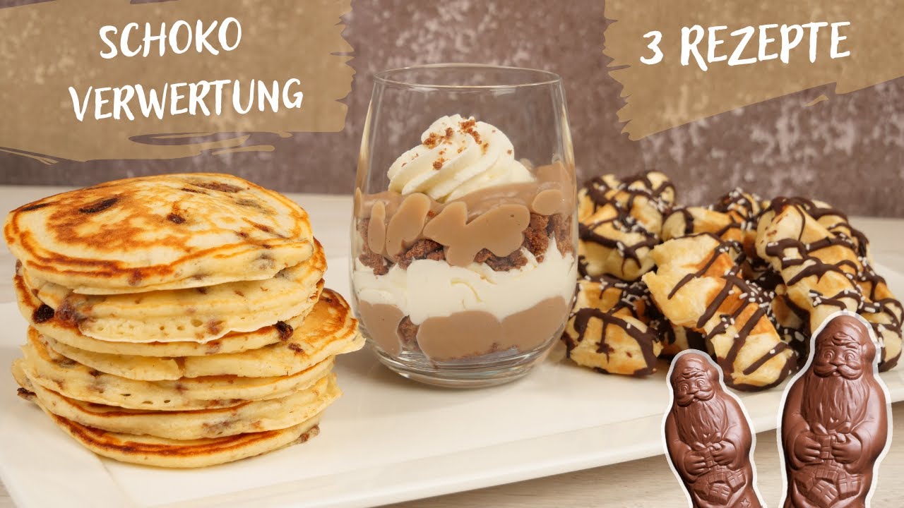 Weihnachtsschokolade verwerten I 3 Rezepte I Pancakes, Waffle Bites, Chocolate Trifle