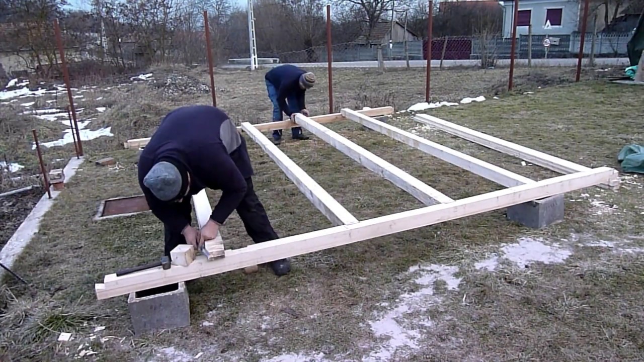 podeaua pentru cabane pe piloni, cabana de lemn ep 1