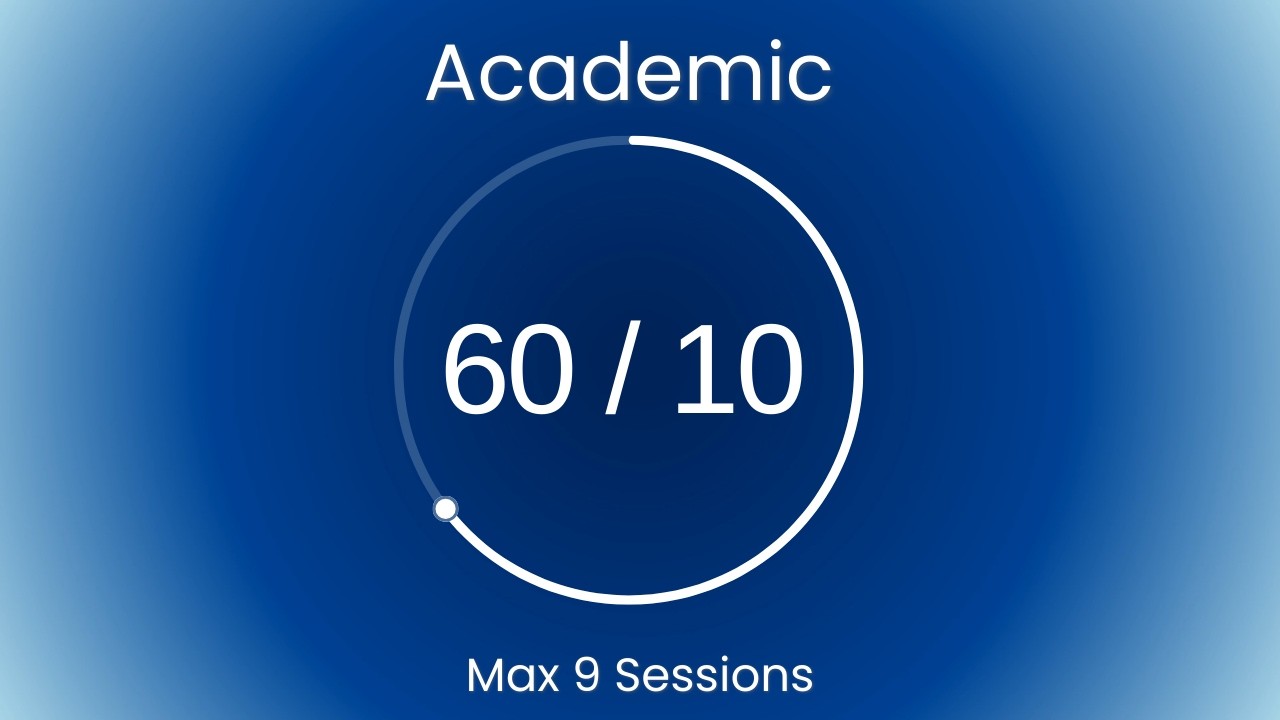 Academic Hour Pomodoro 60/10 | Deep Ocean Midnight Calm 💙 9 Sessions | #003366 #006994 #4682B4