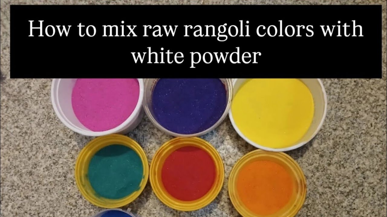 |Learn how to mix raw rangoli colors with white powder|Step-by-step guide|8 basic shades of colors|