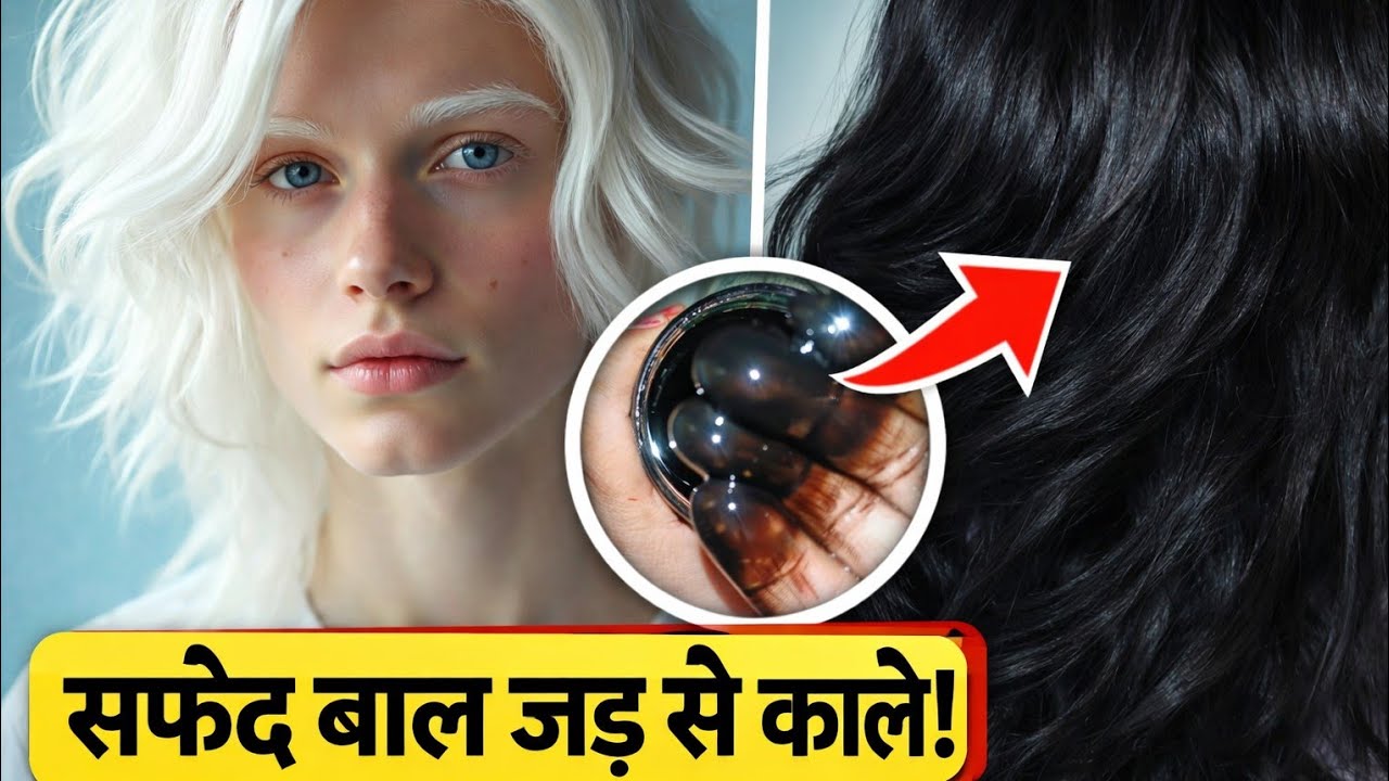 👉 😱 1 बार लगाओ और सफेद बाल हमेशा के लिए काले! | 100% देसी नुस्खा 