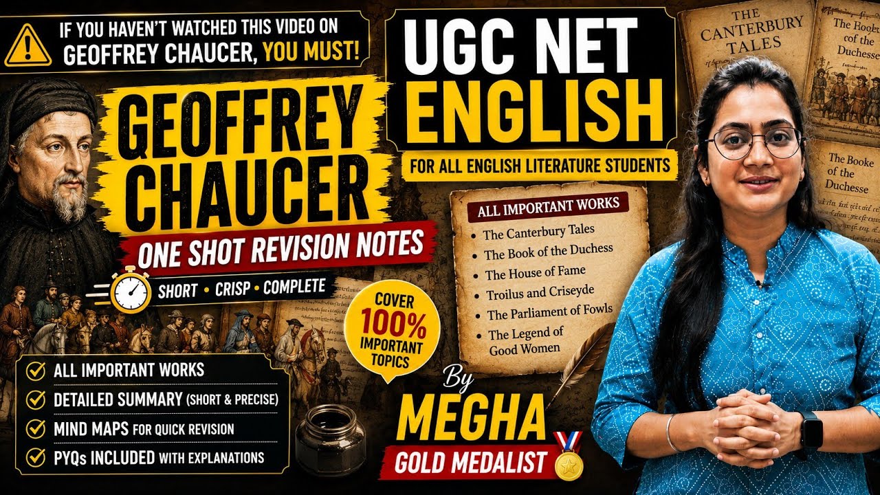 Geoffrey Chaucer : All Important Works 🔥 | Explanation with Mind Map |by Megha Mam #english #ugcnet