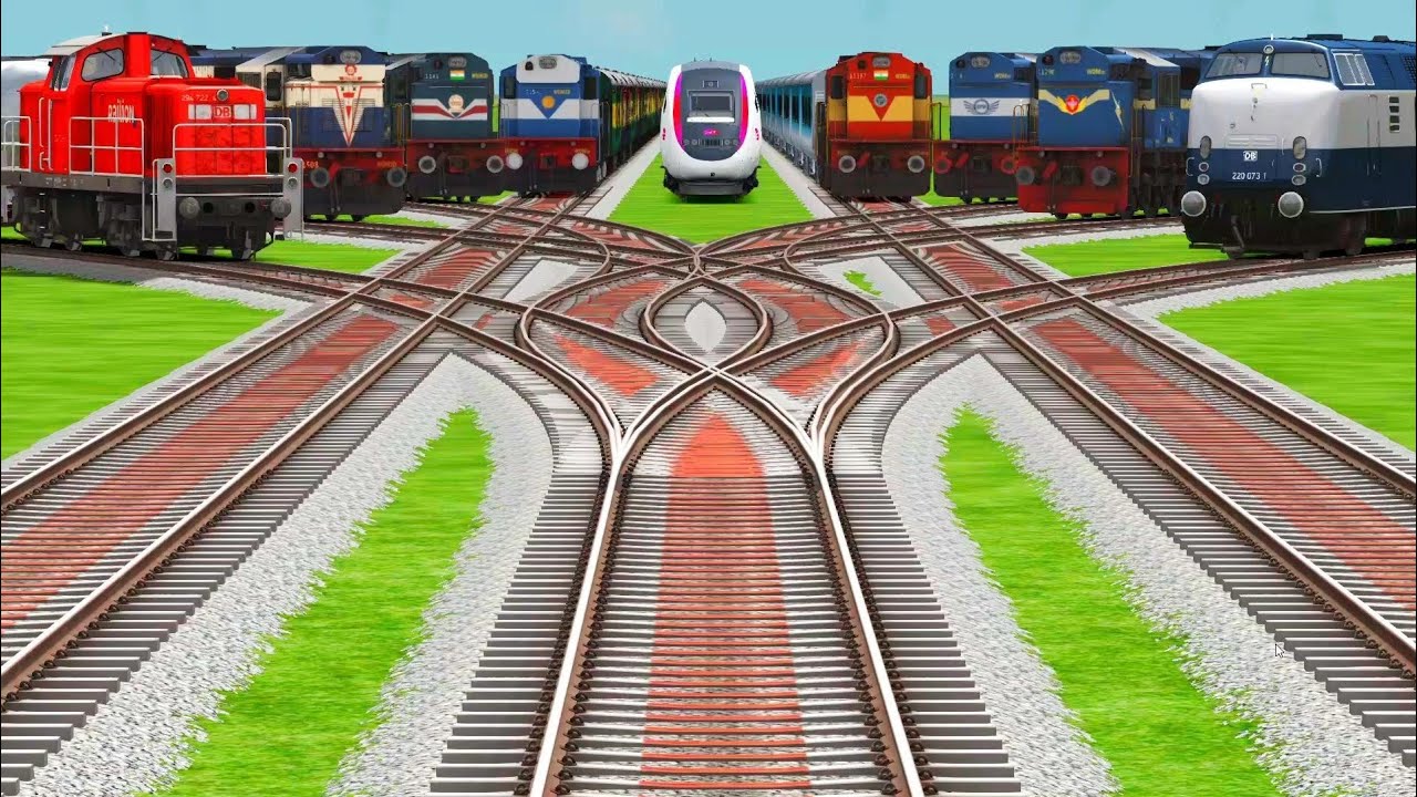 TODAY TRAINS PASSING AT BUMPY CURVES RAILROAD TRACKS |best train videos for toddlers/train simulator