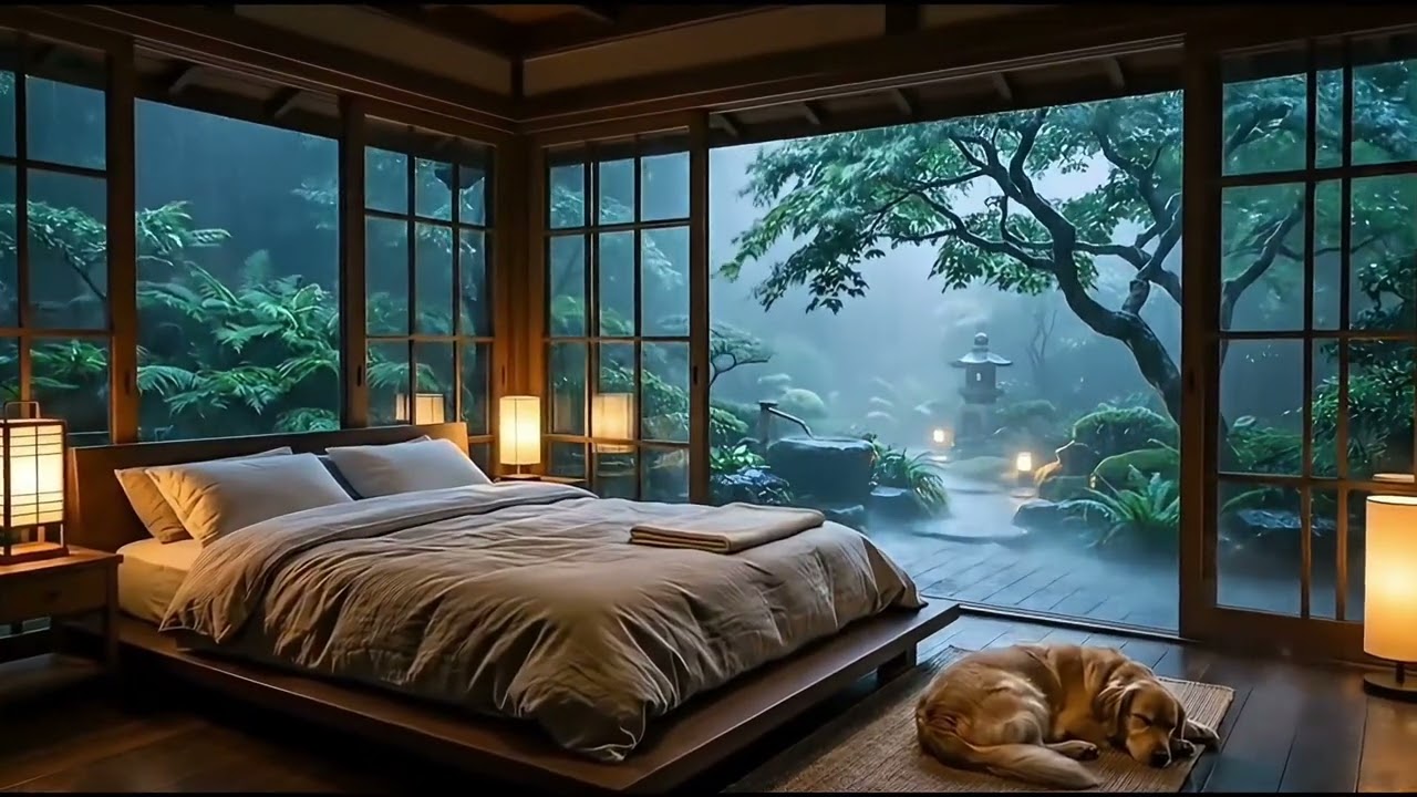 Relaxing Rain Sounds for Sleep 🌧️ Cozy Japanese Room Ambience | ASMR Rain Night for Deep Sleep
