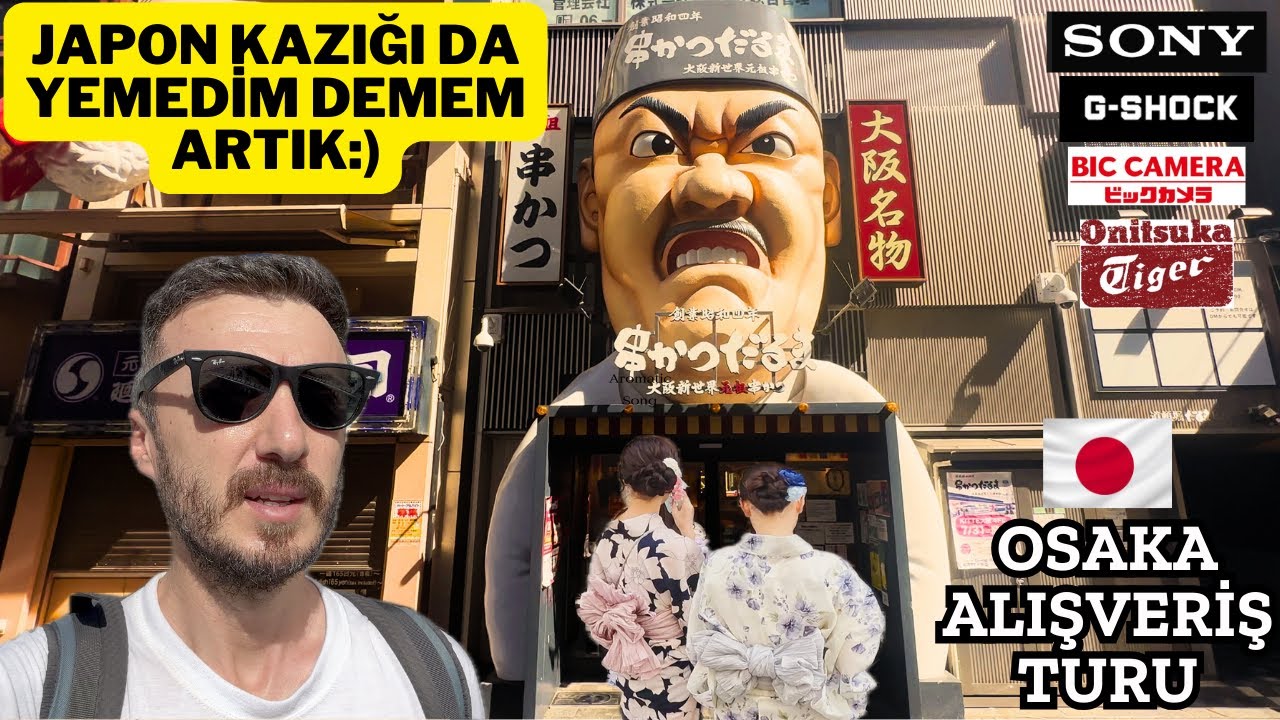 Nasipte JAPON KAZIĞI yemek de varmış! I OSAKA şehir turu ve alışveriş fiyatları! #japonya #osaka