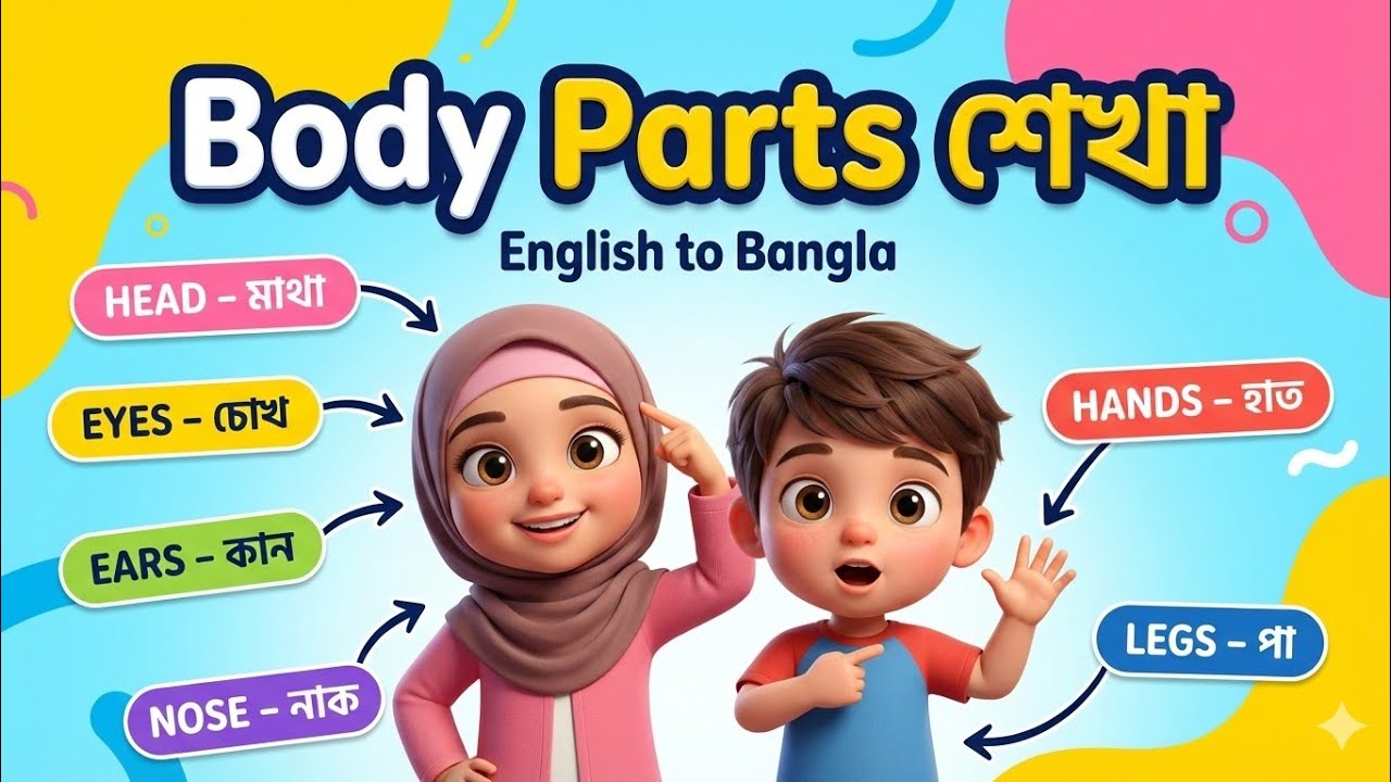শিশুদের জন্য Body Parts শেখার সহজ গান 🎵 | Bangla–English Kids Learning