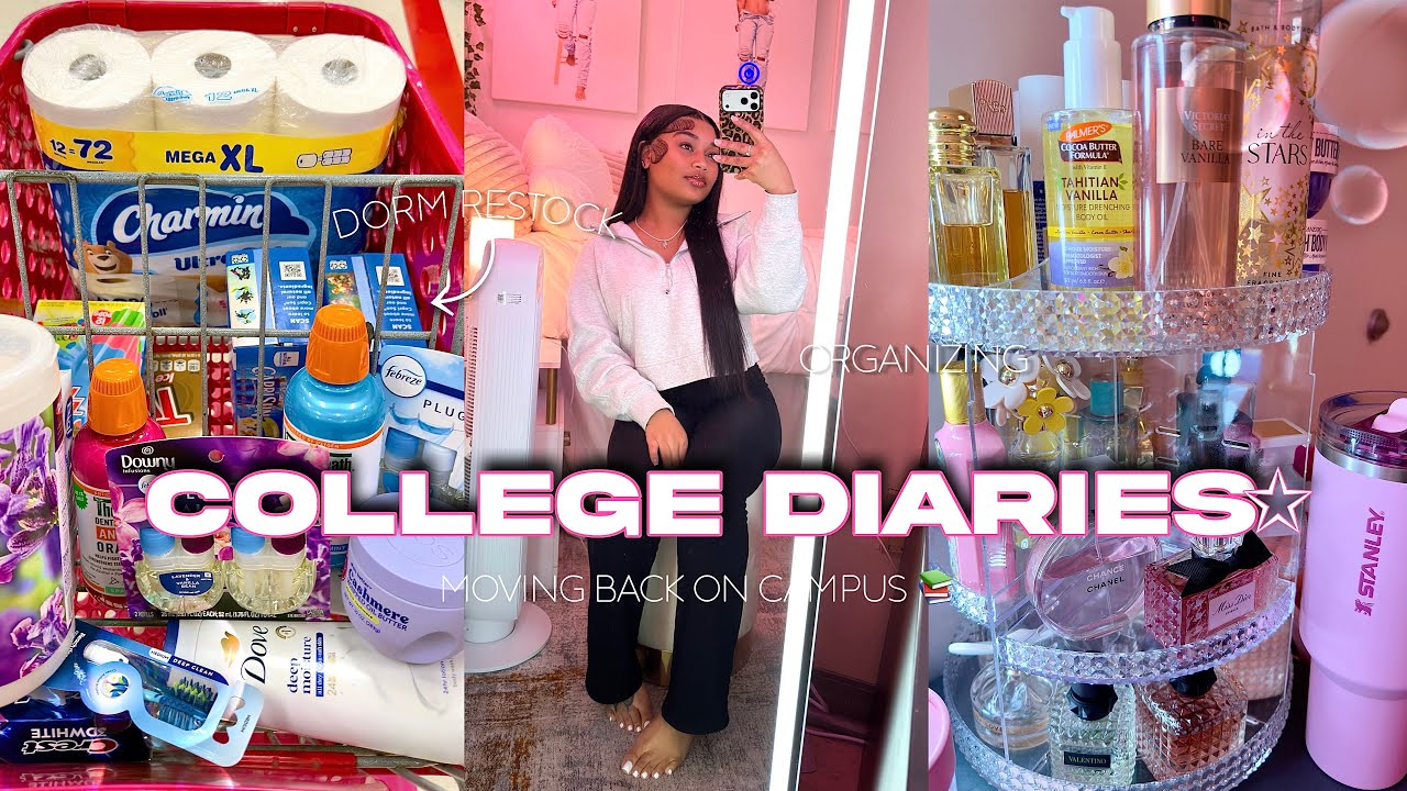College Diaries 001 ✰ | moving back on campus, dorm restock, organizing + moree