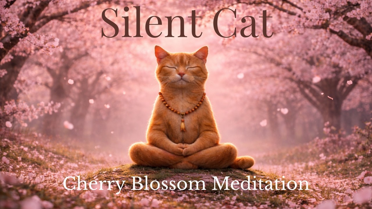 432 Hz RAF the Golden Cat | Cherry Blossom Meditation | Meditation for Cat Lovers (2 Hours)