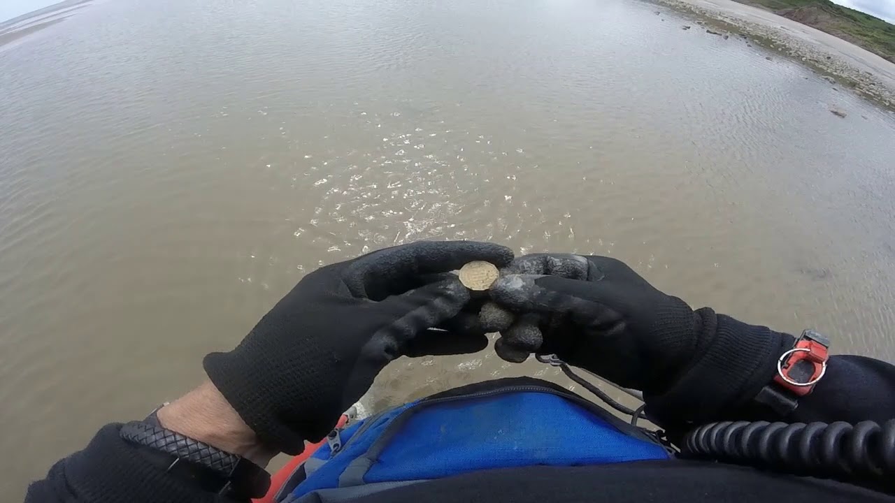 Beach metal detecting Filey Bay finding my first Half Crown