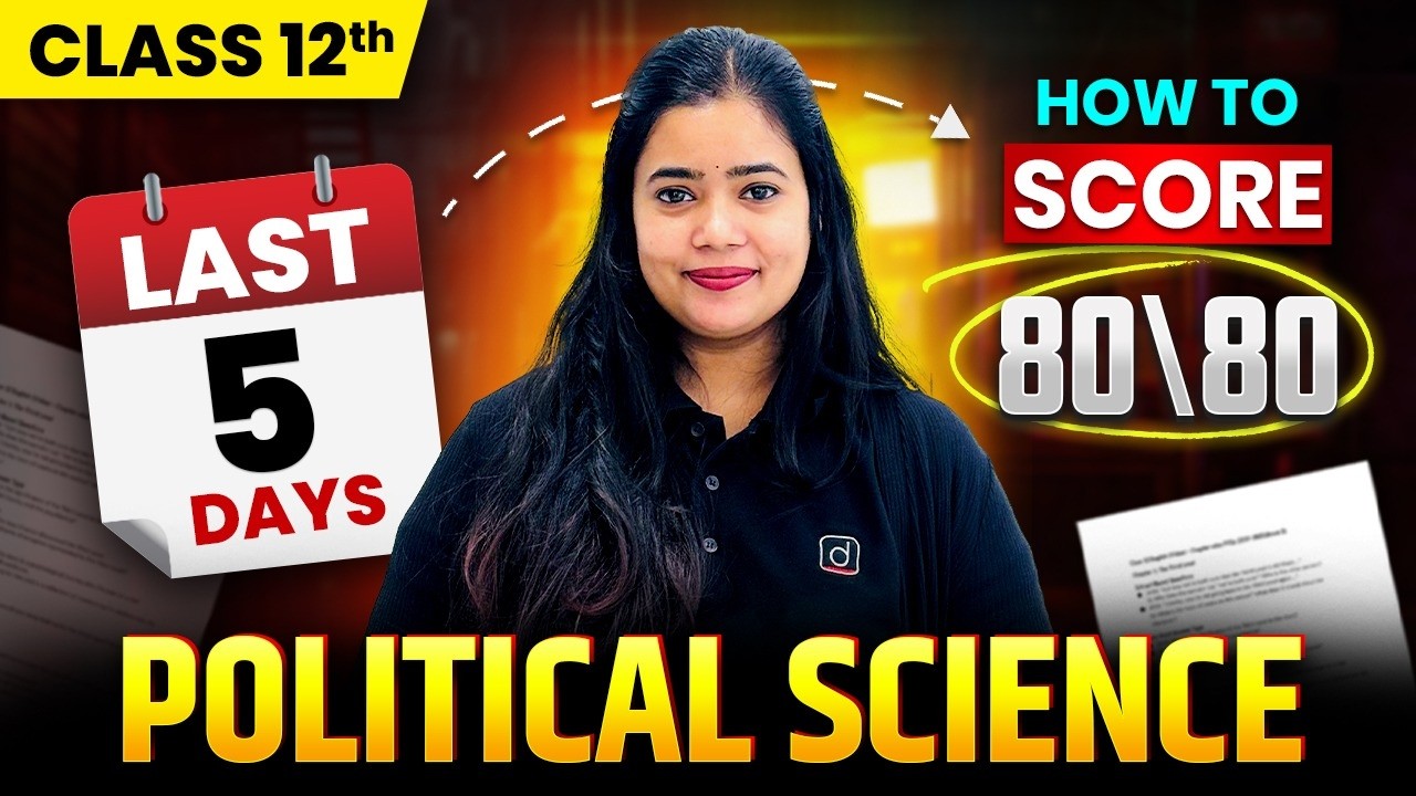 Class 12 Pol Science | 5 Days Study Plan 💯 | Board Exam 2026 Strategy | Anushya Ma'am
