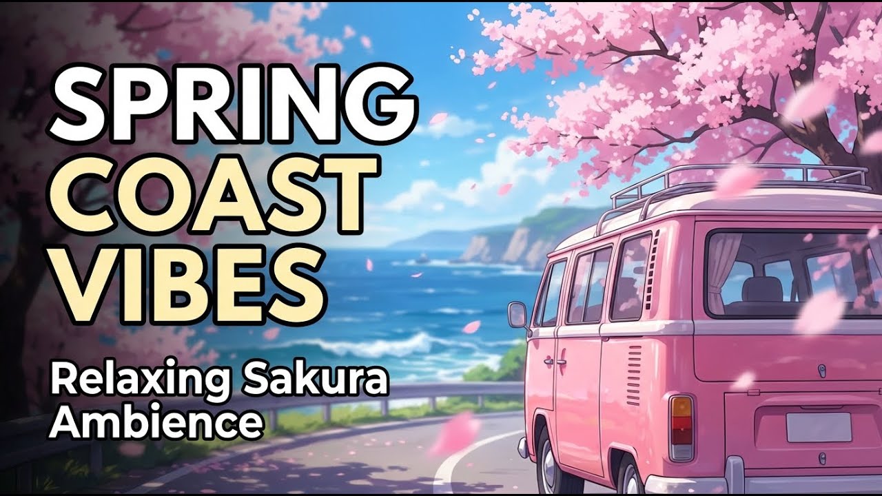 Spring Coast Vibes  Sakura Road Trip for Relaxing  Deep Focus