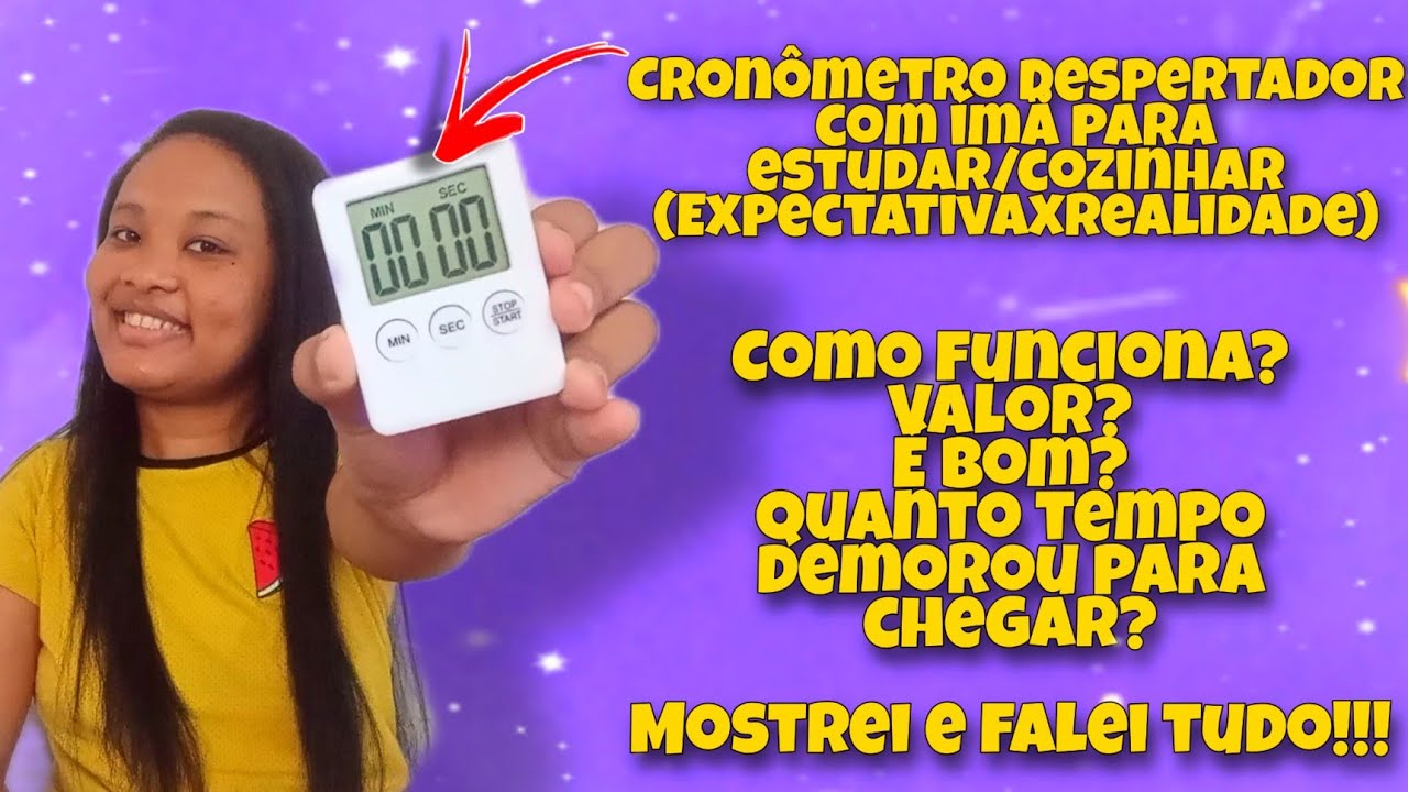 MINI LCD DISPLAY DIGITAL CRONÔMETRO DE COZINHA E ESTUDAR RELÓGIO COM ÍMÃ - (Expectativa x Realidade)