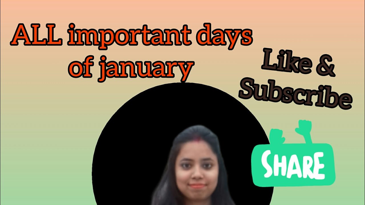 All important days of January 2020 with static gk