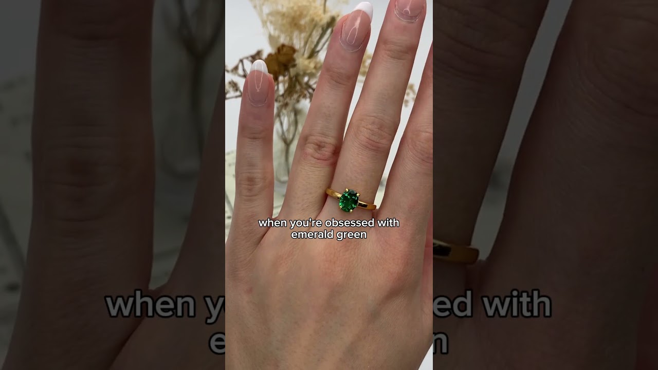 Gold Emerald Ring - May Birthstone 💚| #adinastone