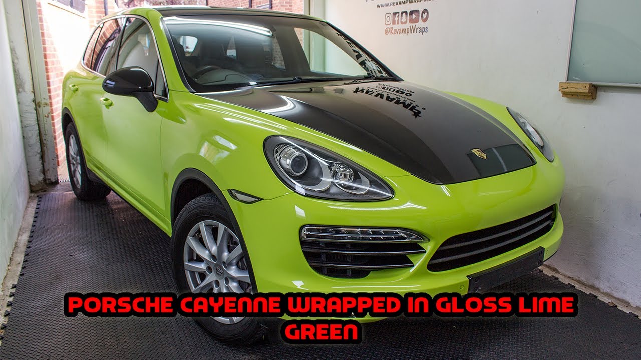 Porsche Cayenne 958 Wrapped in Gloss Lime Green