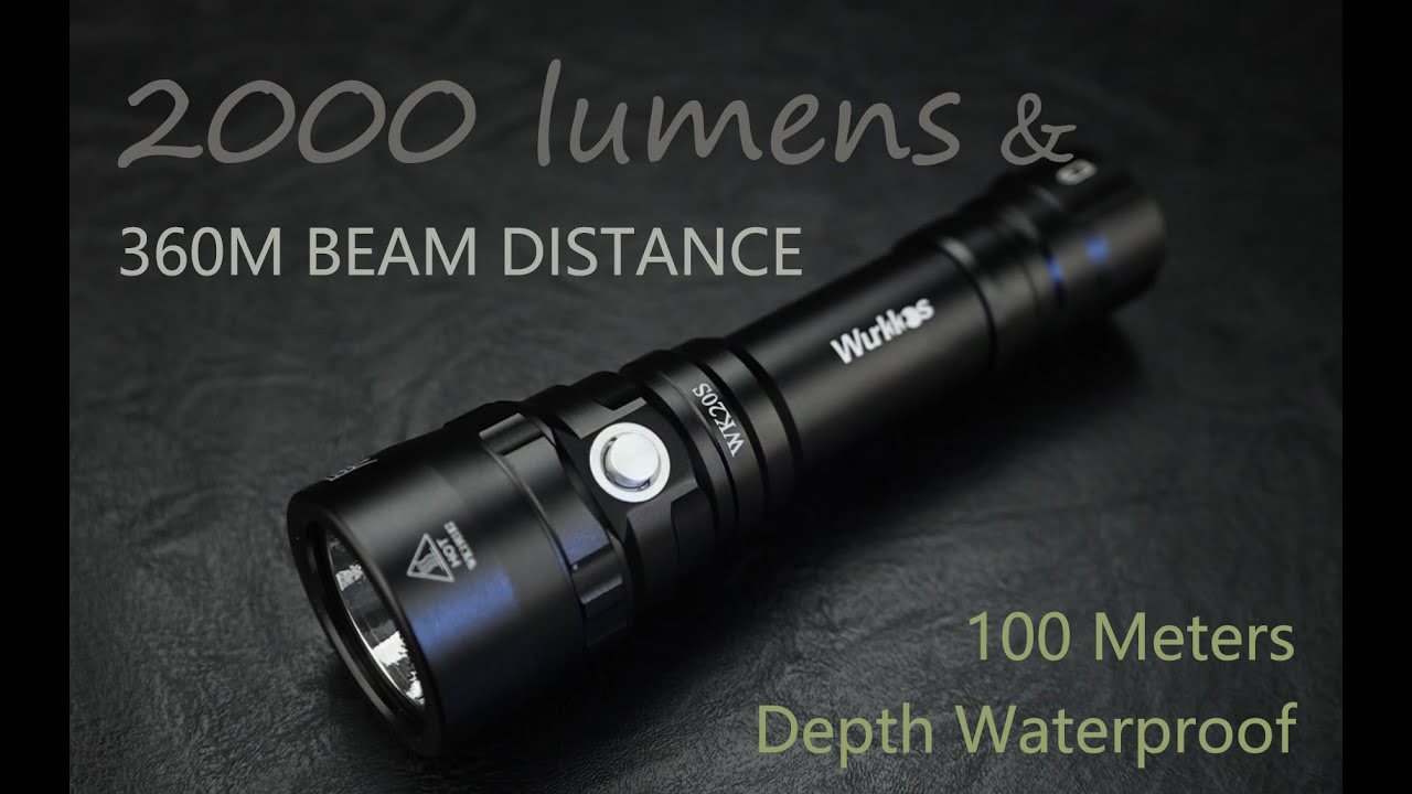 Wurkkos WK20S —— the 2000 lumens scuba diving flashlight with 100 meters depth waterproof